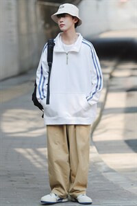 秋季上衣男拉链半高领卫衣男装港风长袖t恤男外套男W106-P38图片