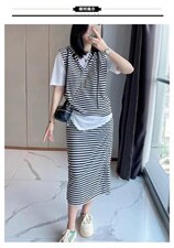 夏季条纹三件套,其它,简蔻