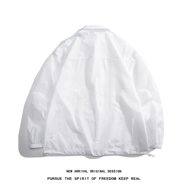 白底23新款夏季UPF50+时尚薄款开衫印花防晒衣外套F1233P55控78,男装防晒衣,电商A247-1