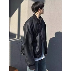 春季男士新款超柔软PU休闲棒球领皮夹克外套JK1290，男装夹克，星座1116A（原606A-3）