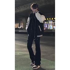 美式交叉绑带伐木裤微喇牛仔裤KZ05-P55，男装牛仔裤，星座310A-4