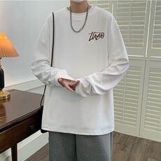 025长袖t恤男夏季时尚宽松重磅潮牌印花字母美式学生长袖上衣服，男装T恤，星座218-1（原230）