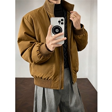 美式高阶冬季立领拼接螺纹加棉加厚复古外套棉服MY26187TP55，男装棉衣，电商A247