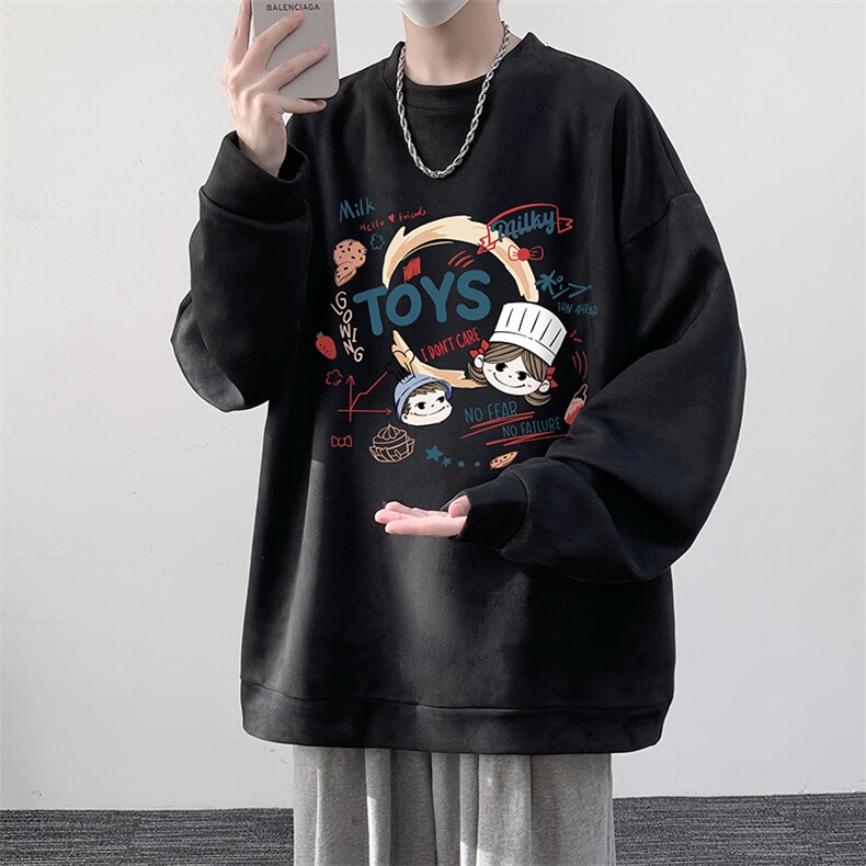 麂皮绒卫衣男大码重磅长袖t恤男JW81385-P35,男装卫衣,电商A040