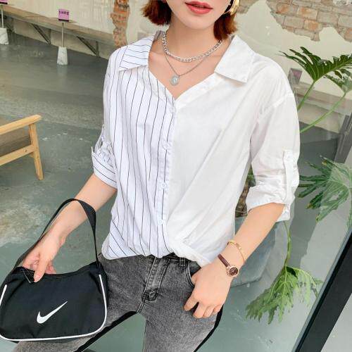 [现货]秋季补单款AB面拼接衬衫，女装衬衫，锦绣阁