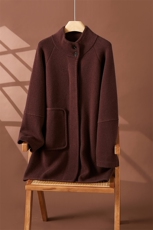 秋冬新款羊绒大衣女中长款宽松显瘦长袖羊绒外套，女装羊绒大衣，朵沐纯羊绒