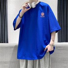 HT73237-P22华夫格t恤男短袖男大码五分袖大皂风，男装T恤，电商A040