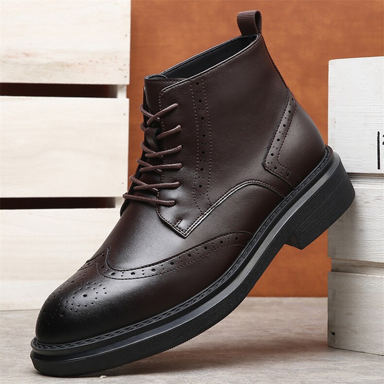 X4288-155冬季新款厚底加绒6孔英伦风潮流马丁靴短靴男士皮靴，男鞋马丁靴，星座1407-3
