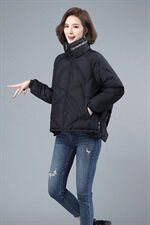 立领棉衣女短款2021新款秋冬中年妈妈小棉袄百搭加厚外套羽绒棉服，女装棉衣/棉服，伊满意