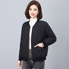 全年备货不下架~2023冬季新款菱格棉衣绗线轻薄款棉服，女装棉衣/棉服，忆绮罗