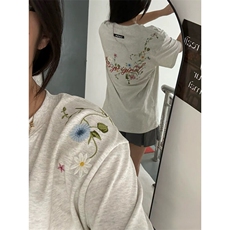 万针全刺绣工艺抖音得物高品质260克重磅纯棉双纱美式高街短袖T恤，男装T恤，电商A486