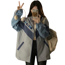 2025秋季新款拼色可爱风印花外套冲锋衣甜美学生装上衣C843-P100，男装夹克，星座911-2(原星座613-2）