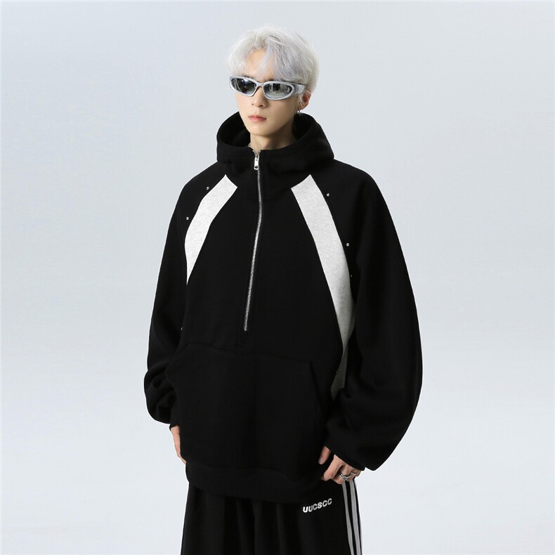 短款连帽卫衣男2025春秋季新款没事重磅半拉连外套JK709-P68,女装短外套,电商C307