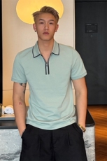 2025夏季新款短袖翻领T恤高级感Polo衫2263-特P46，男装T恤，电商D342