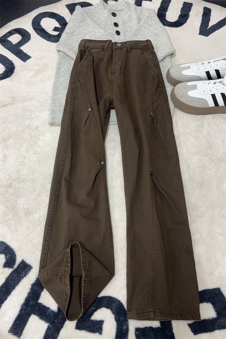 B221美式ins高街斜切宽松直筒洗褪工装牛仔裤LK25610-特P48控88,男装牛仔裤,电商B221