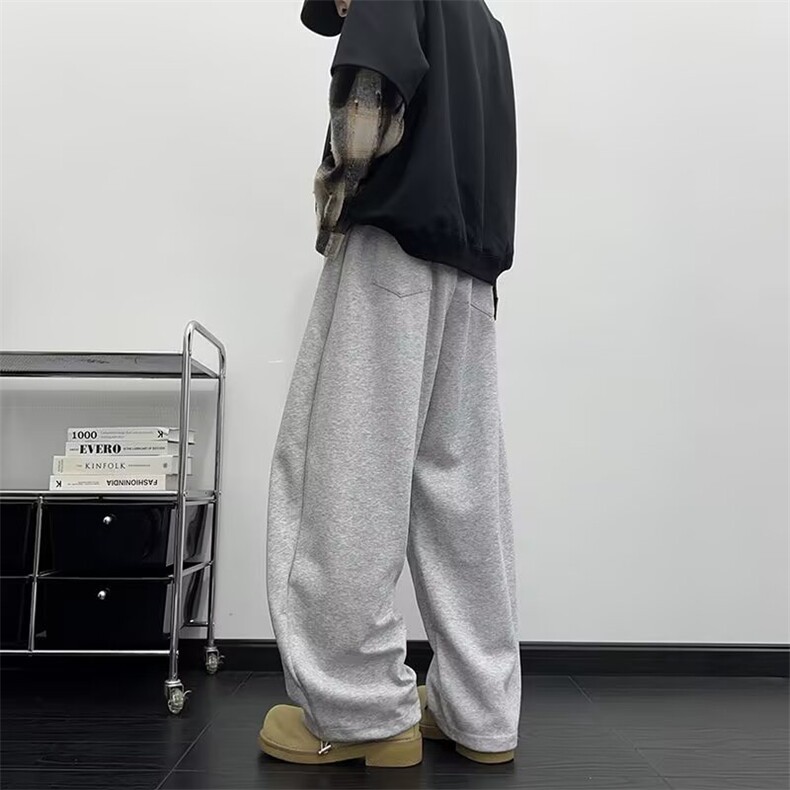 原宿新款ins美式复古褶子宽松高腰长裤女生穿也好看情侣日潮潮流,女装休闲裤,星座1210-1