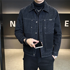 加绒加厚牛仔外套男冬季2025新款水洗迷彩夹克A313-99529-P145，男装工装外套，电商A313