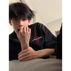 短袖t恤男夏季圆领纯棉半袖oversize美式简约潮牌体恤衫TX3115，男装T恤，星座516A