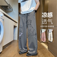 2025夏季新款小狗印花设计宽松休闲裤B315-K25528-特p30控58，男装休闲裤，电商B315