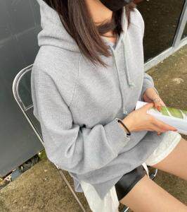 韩版纯色连帽卫衣，女装卫衣/绒衫，Q.P