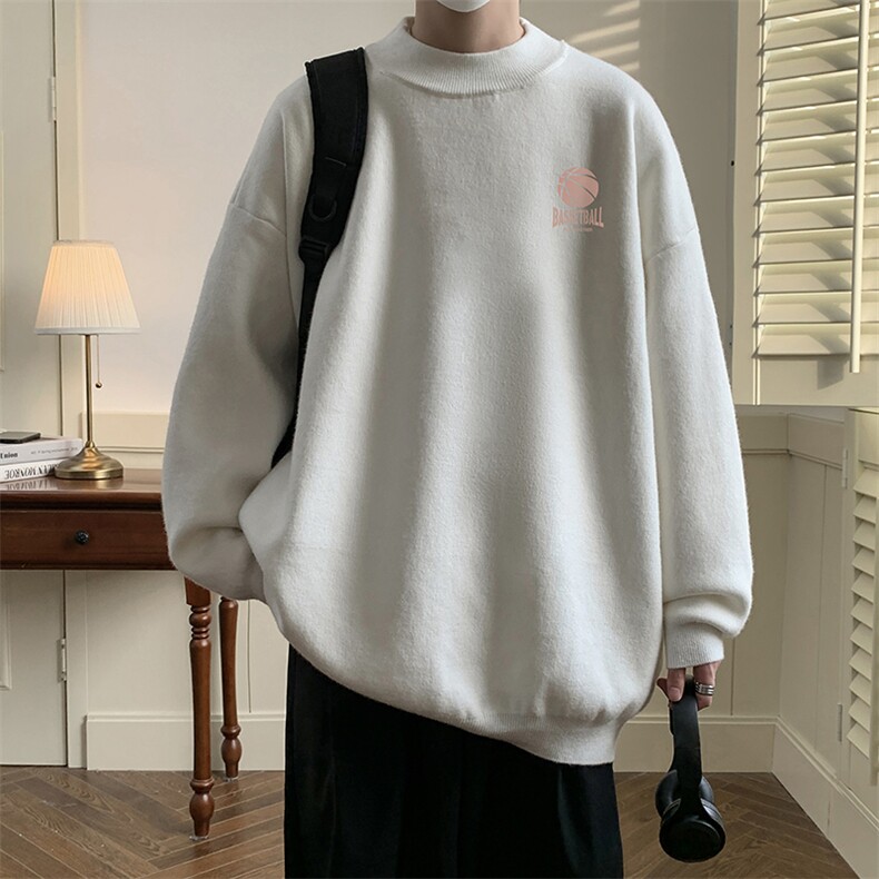 控68半高领毛衣男士大码针织衫男毛线衣男 M18237-P45 加绒款-P65图片