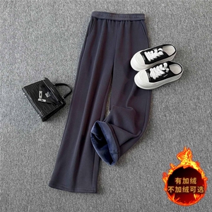 简约时尚休闲运动套装女秋冬款气质减龄拉链连帽卫衣直筒裤两件套图片