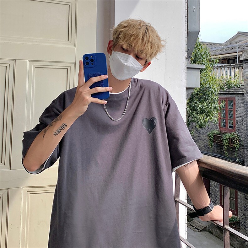纯棉夏季潮学生不一样情侣装男女短袖T恤上衣W34-P30官图,男装T恤,电商B245