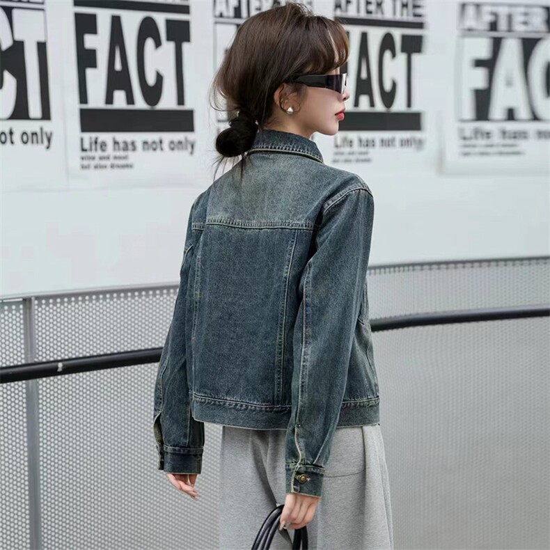 小个子欧货牛仔外套短款女士2024春秋季新款流行漂亮减龄夹克上衣,女装牛仔外套,美拉德工厂直营店