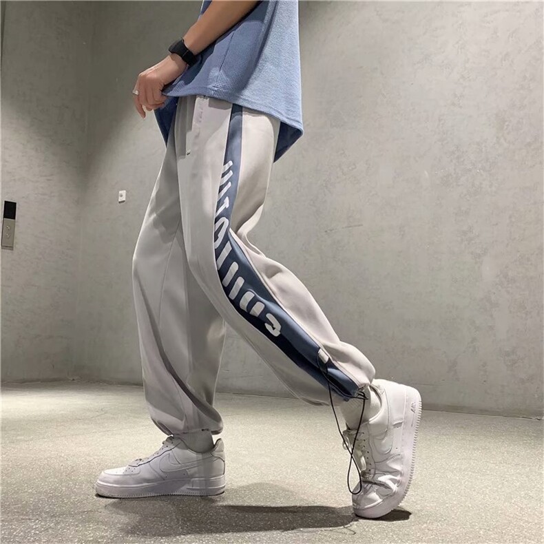 休闲裤男夏季高街ins潮流百搭抽绳束脚裤宽松阔腿运动裤GK821-P30,女装休闲裤,星座1008-2