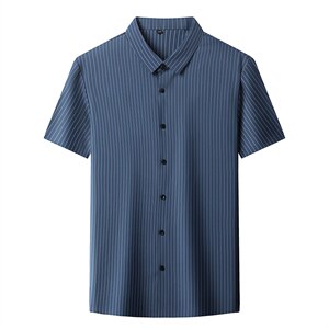 夏季2023新款短袖衬衫男士商务修身休闲上衣衬衣潮流图片
