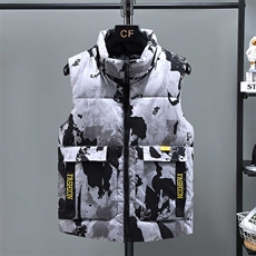 迷彩休闲纯色冬季中性加厚外套保暖宽松情侣潮马甲313B-MM203-P55，男装背心/马甲，星座313B