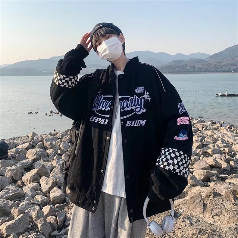 潮流夹克潮男春季刺绣棒球服HY13P65图片