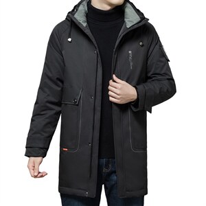 中年男连帽中长款羽绒服男冬装外套白鸭绒爸爸装XXA7022-6-P355图片