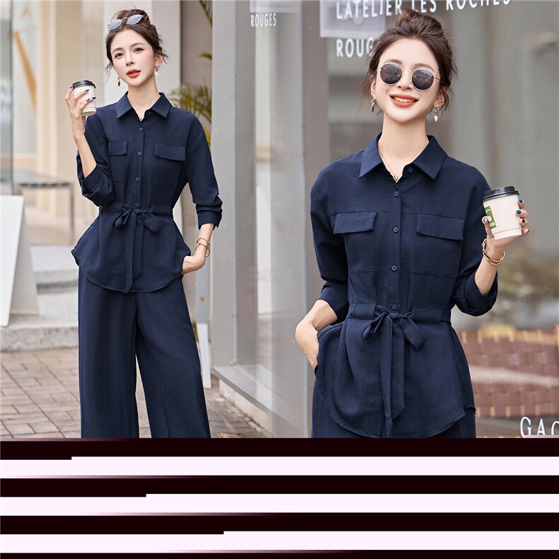 小香风套装女2025秋新款又酷又飒的大方得体休闲老钱风穿搭一整套，女装套装/套裙，蓝诺裳