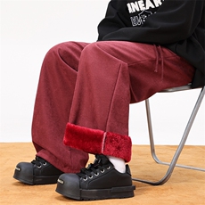 现货10秋冬加绒加厚宽松直筒奶芙休闲裤XZ211-1-k25108-P55，男装卫衣，星座211-1