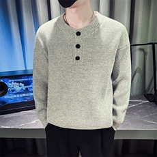 M801-P88控128秋冬季亨利领毛衣男潮流加厚款针织衫外套，男装针织衫/毛衣，电商A368