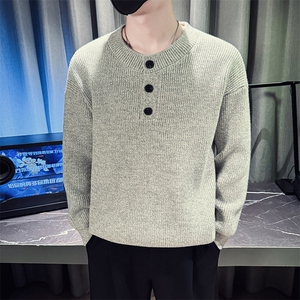 M801-P88控128         秋冬季亨利领毛衣男潮流加厚款针织衫外套图片