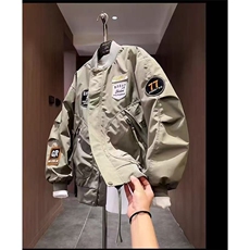 潮牌美式贴标重工刺绣夹克男士秋冬季2025新款宽松棒球服外套上衣，男装夹克，星座813-2