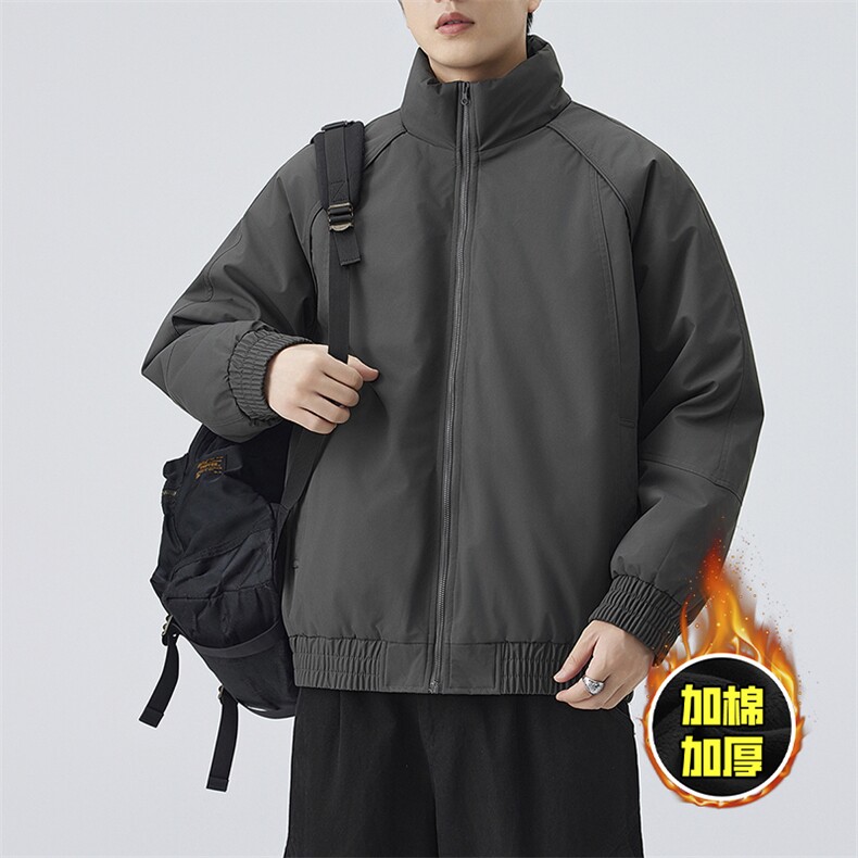 现货美式高街休闲棉衣夹克三防立领纯色户外工装加厚棉服外套,男装夹克,电商A486