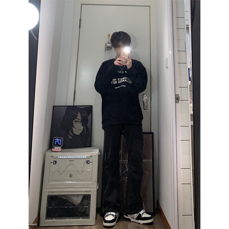 高街vibe纯色牛仔裤男款夏季修身直筒弹力微喇叭裤控价68,男装牛仔裤,星座310A-4