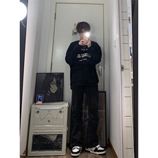 高街vibe纯色牛仔裤男款夏季修身直筒弹力微喇叭裤控价68，男装牛仔裤，星座310A-4