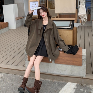 高级感工装风衣外套女秋季2025新款小个子宽松百搭流行爆款大衣潮图片
