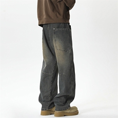 现货~~美式高街小众休闲牛仔裤男BK525-P65，男装牛仔裤，星座515