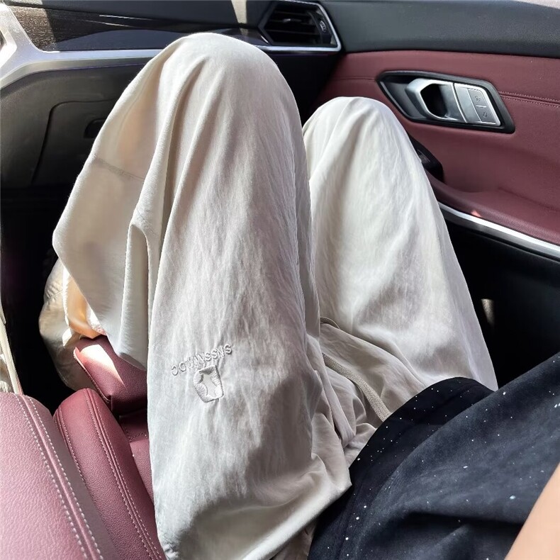 夏季薄款欧美hiphop裤子宽松bf慵懒风冰丝阔腿运动裤男K28511-p35，女装休闲裤，星座1008-1