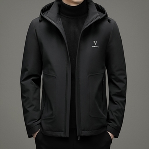 2023冬季新款纯色脱卸帽羽绒服爸爸装休闲外套上衣YYYR07862-P245图片