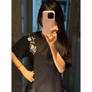 万针全刺绣解构设计260克重磅双纱纯棉高品质美式高街短袖T恤特35图片