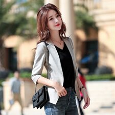 时尚潮流舒适西装修身2021年秋季七分袖优雅气质，女装西装，阿菲诺依