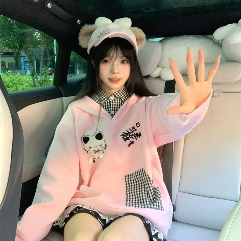 【云朵绒复合】薄款320g厚款400g刺绣假两件连帽卫衣女，男装卫衣，星座506A