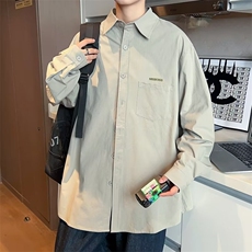 F175-P382024新款日系长袖衬衫男春季潮牌宽松休闲工装外套现货，男装衬衫，星座512-6