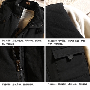 MJ47099-P80 棉马甲男士大码加厚棉背心男坎肩男 砖墙挂拍图片